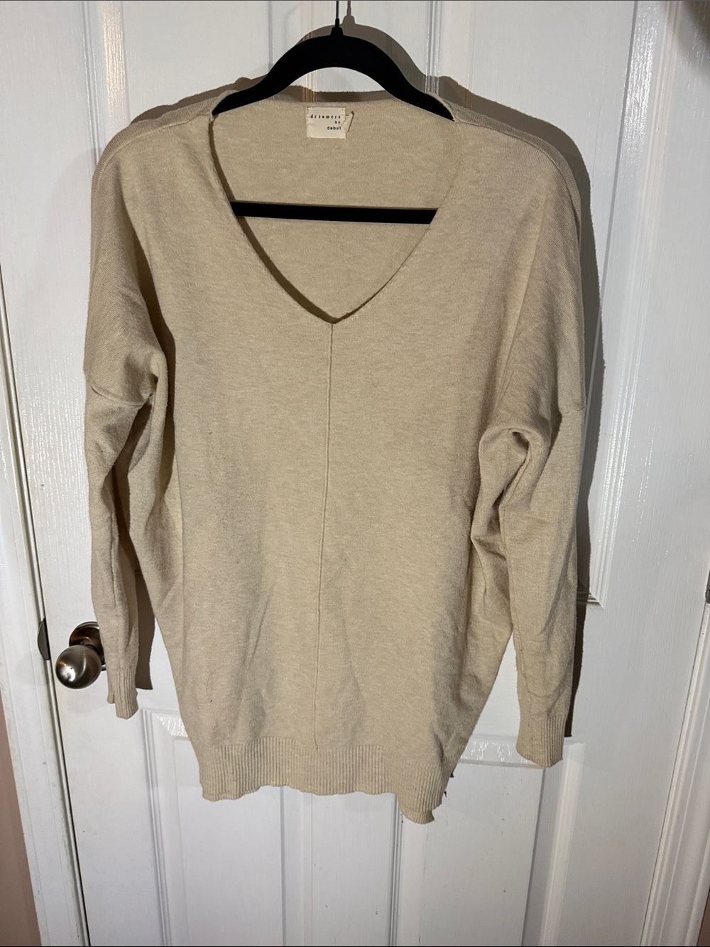 Vince Relaxed V-Neck Sweater in Cream